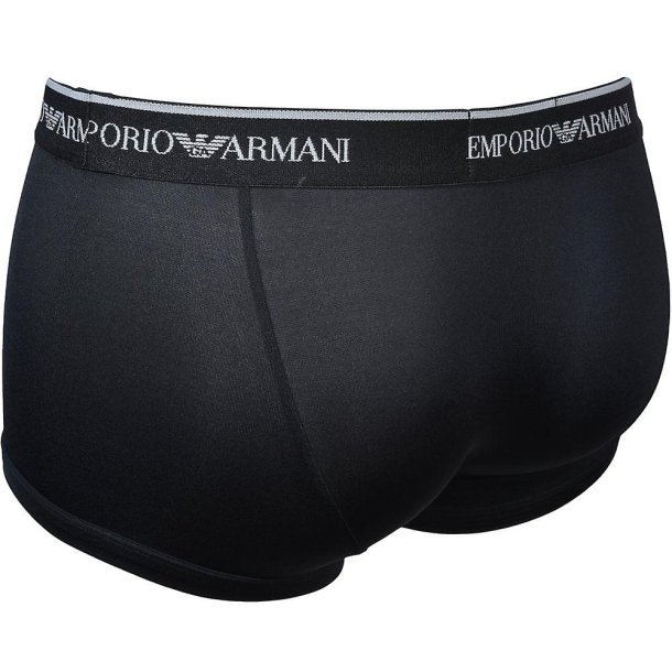 ARMANI Logoband Microfibre Boxer Trunk, Black/silver