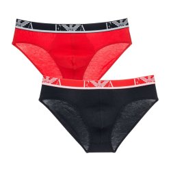 ARMANI 2 PACK BRIEF BLACK/RED