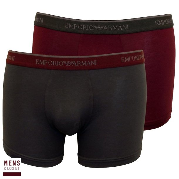 ARMANI 2 PACK BOXERSHORTS Bordeaux og sort