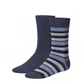 Tommy Hilfiger Variation stripe sokker 2-pack - jeans blue