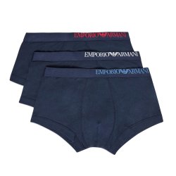 ARMANI 3 PACK BOXERSHORTS, bl med asymmetrisk logo.
