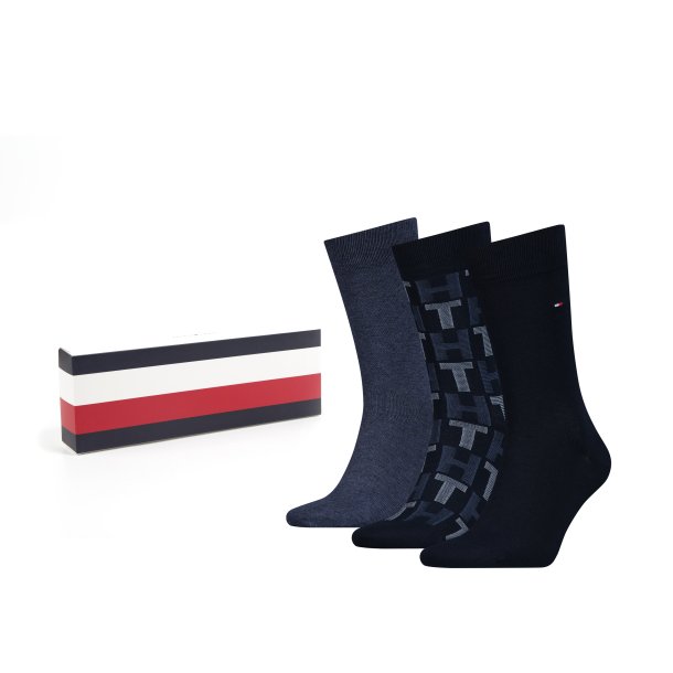 Tommy Hilfiger giftbox med 3 par sokker Bl