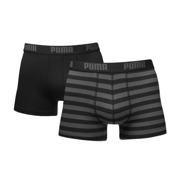 PUMA STRIPE BOXER BLACK/GREY 2PACK