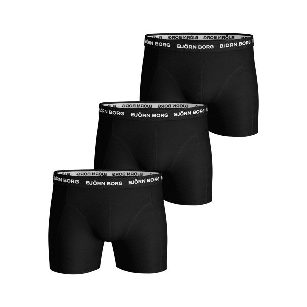 Bjrn Borg Solid Sammy boxershorts 3-pack Sort