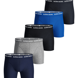 Bjorn Borg Men's 5 Pack Boxer Briefs - Blue/Grn/Blk/Lt. Blue/Charcoal - S :  : Clothing, Shoes & Accessories