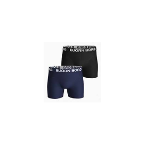 Bjrn Borg boxer sort/bl med kontrast logo linning, 2 pack