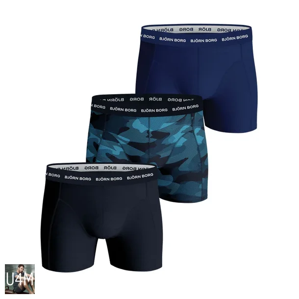 Bjrn Borg Boxer Navy/Blue/blue m. print 3-pack