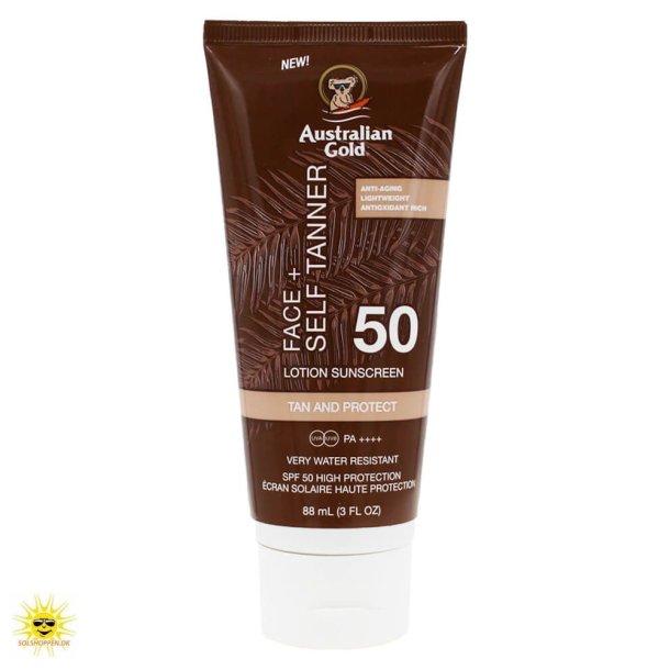 Australian Gold - Face med selvbruner SPF 50
