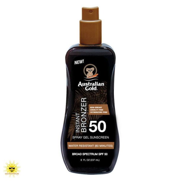 Australian Gold - Solcreme med Bronzer  faktor 50 pumpe