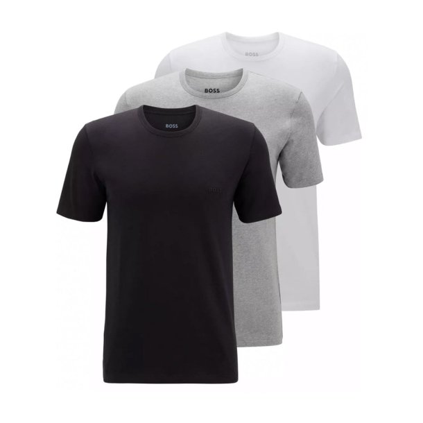 Hugo Boss Crew Neck T-shirt 3-pack Hvid/Gr/Sort