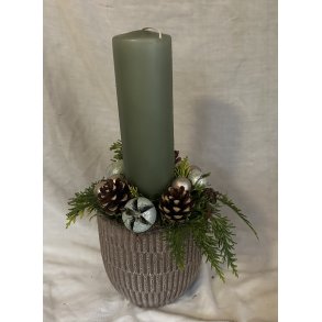 Juledekoration med Gr�n bloklys