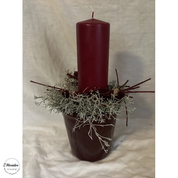 Juledekoration med R�d bloklys