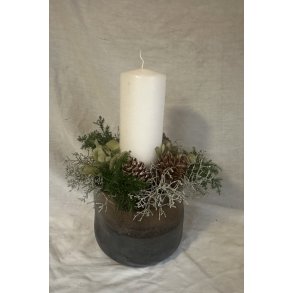 Juledekoration med Hvid bloklys