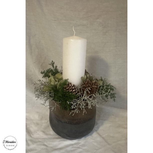 Juledekoration med Hvid bloklys