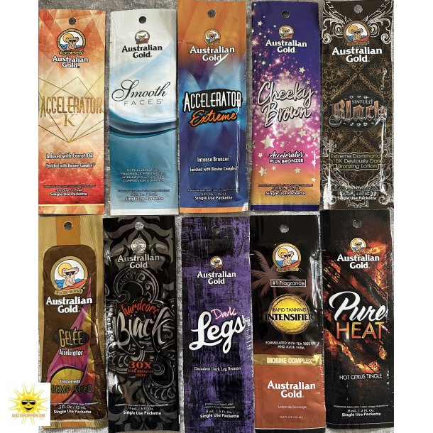 Pr�ve pakke 2 Australian Gold  TEST   10 x 15 ml.