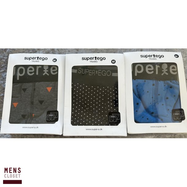 Super Ego  TRUNKS 3 par.  black/grey/blue  MEDIUM