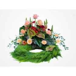 Krans med blomster opsats