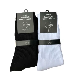 FLOW Bambus Tennis Strmper 3 Pack Hvid