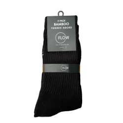 FLOW Bambus Tennis Strmper 3 Pack Sort