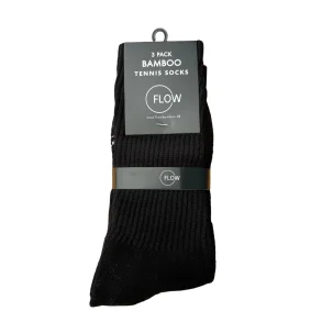FLOW Bambus Tennis Strmper 3 Pack Sort