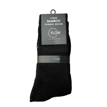 FLOW Bambus Tennis Strmper 3 Pack Sort