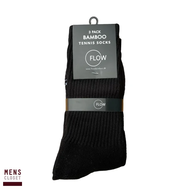 FLOW Bambus Tennis Strmper 3 Pack Sort