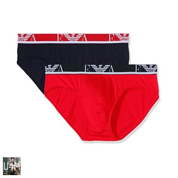 ARMANI 2 PACK BRIEF BLACK/RED