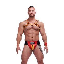 Mister B Lder Premium Jockstrap - Rd/Gul