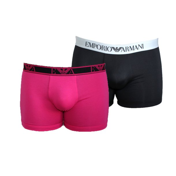 ARMANI 2 PACK BOXERSHORTS PINK OG SORT ST