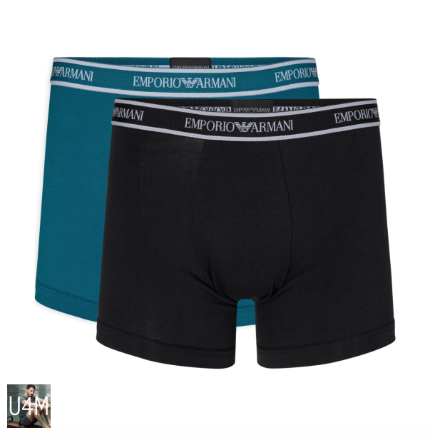 ARMANI 2 PACK BOXERSHORTS petrol og sort